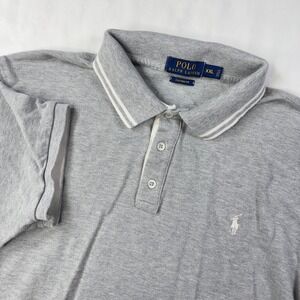 Ralph Lauren Polo Shirt Men XXL Gray Custom Fit Short Sleeve Pony Golf Preppy